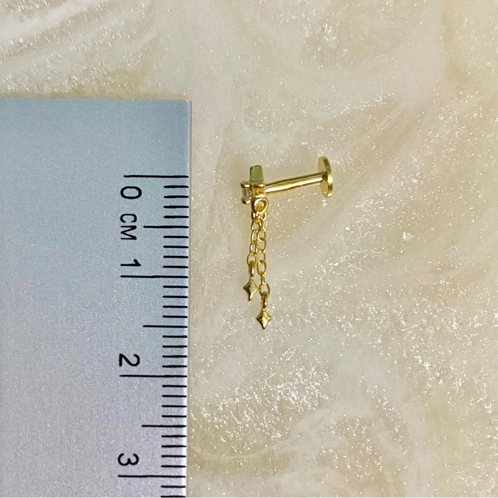 Gold Star Dangle Earring